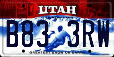 UT license plate B833RW