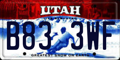 UT license plate B833WF
