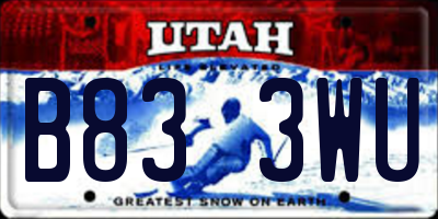 UT license plate B833WU
