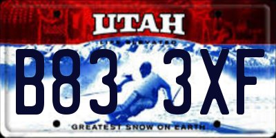 UT license plate B833XF