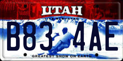 UT license plate B834AE
