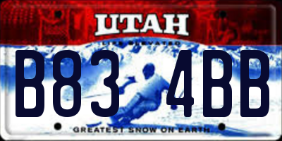 UT license plate B834BB
