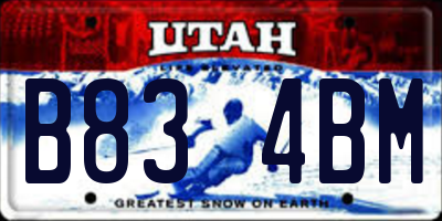 UT license plate B834BM