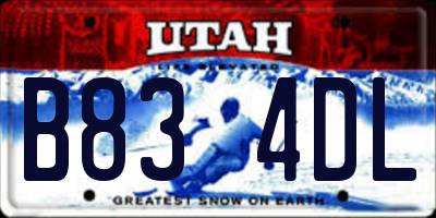 UT license plate B834DL