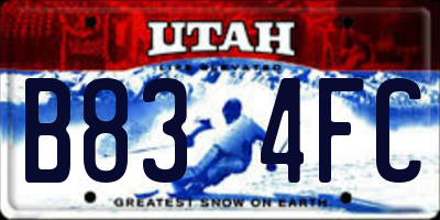 UT license plate B834FC