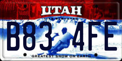 UT license plate B834FE