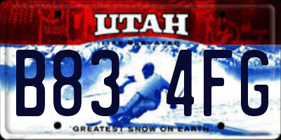 UT license plate B834FG