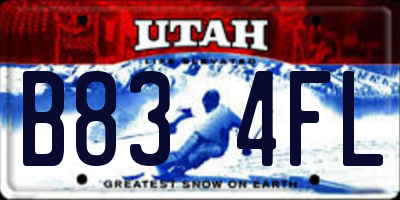 UT license plate B834FL