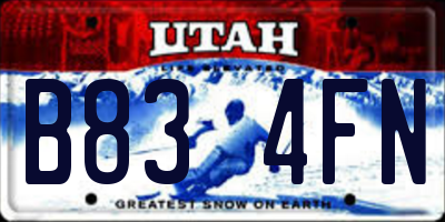 UT license plate B834FN
