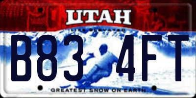 UT license plate B834FT