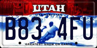 UT license plate B834FU