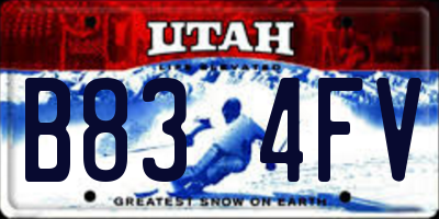 UT license plate B834FV