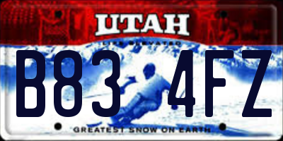 UT license plate B834FZ