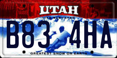 UT license plate B834HA