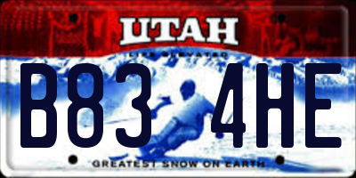 UT license plate B834HE