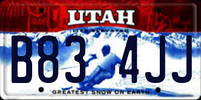 UT license plate B834JJ