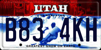 UT license plate B834KH