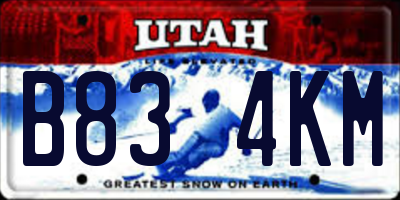 UT license plate B834KM