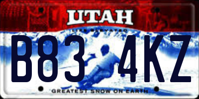 UT license plate B834KZ