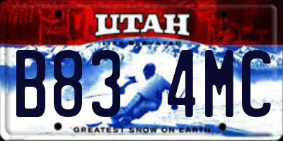 UT license plate B834MC