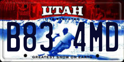 UT license plate B834MD