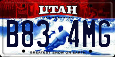 UT license plate B834MG
