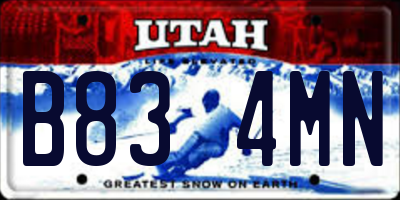 UT license plate B834MN