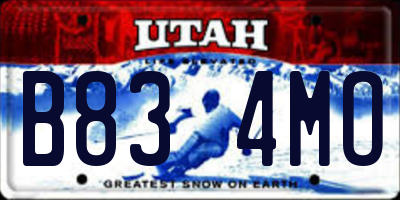 UT license plate B834MO