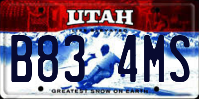 UT license plate B834MS