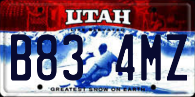 UT license plate B834MZ