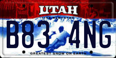 UT license plate B834NG