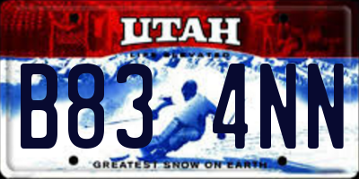 UT license plate B834NN