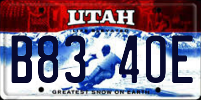 UT license plate B834OE