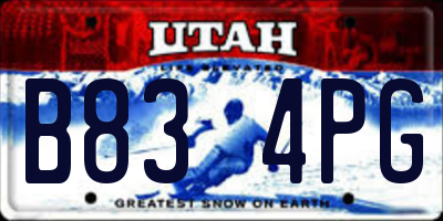 UT license plate B834PG