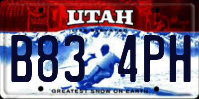 UT license plate B834PH