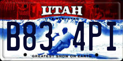 UT license plate B834PI