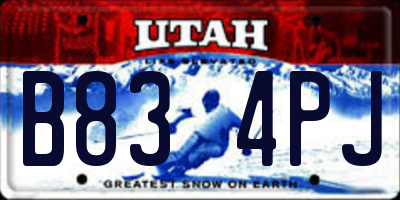 UT license plate B834PJ