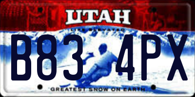 UT license plate B834PX