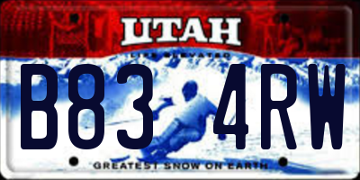 UT license plate B834RW