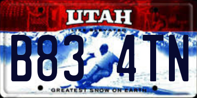 UT license plate B834TN