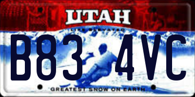 UT license plate B834VC