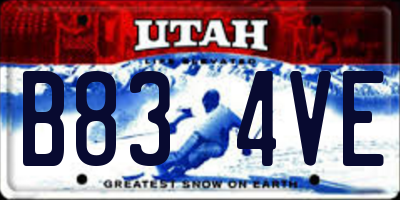 UT license plate B834VE