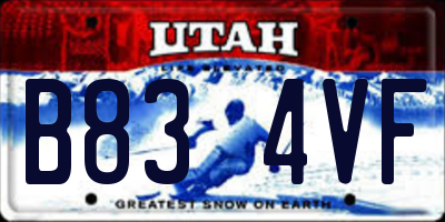 UT license plate B834VF