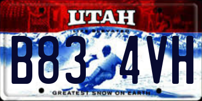 UT license plate B834VH
