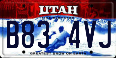 UT license plate B834VJ