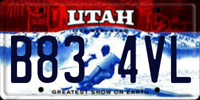 UT license plate B834VL