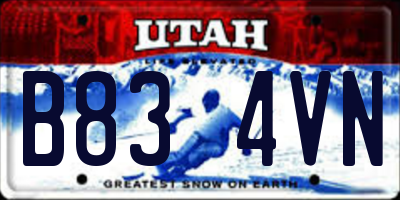 UT license plate B834VN