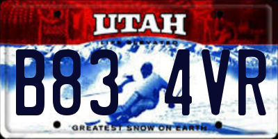 UT license plate B834VR