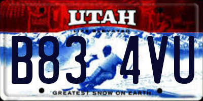 UT license plate B834VU