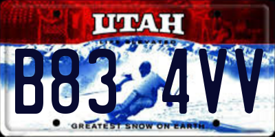 UT license plate B834VV